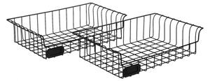 Černý kovový stojan s drátěnými košíky – 42x25x49 cm