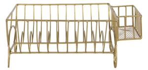 Zlatý kovový stojan na talíře / odkapávač – 42x29x17 cm