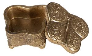 Zlatá antik šperkovnice motýl – 6x5x3 cm