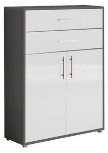 SKŘÍŇ NA ŠANONY, antracitová, vysoce lesklá bílá, 84,4/113,6/33 cm MID.YOU - Online Only kancelářský nábytek, Online Only