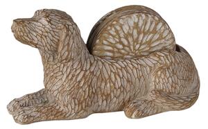 Dřevěný dekorativní stojánek ve tvaru psa na podtácky (4 ks) – 12x9x21 cm