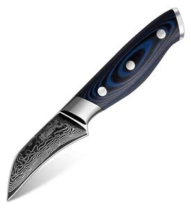 Loupací nůž z damaškové oceli SaKuRo G10 Blue 7 cm