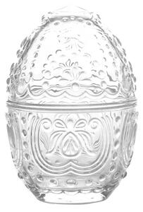 Skleněná dóza na bonbóny ve tvaru vajíčka – 10x14 cm