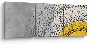 Obraz - Abstraktní malba pláže N⁰3 (s hodinami) (90x30 cm)