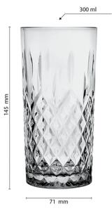 Skleněná nápojová sklenička Water Grey M – 300 ml