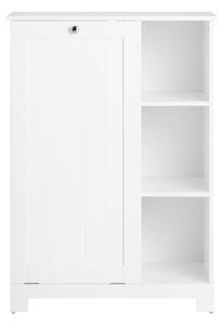 Sobuy Bzr105-W Prádelní Skříň S Výklopným Sáčkem Na Prádlo Koš Na Prádlo Koupelnová Skříňka Bílá 60X86X37Cm