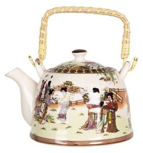 Porcelánová konvice na čaj s japonskými motivy – 800 ml