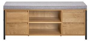 Sobuy Fsr149-N Botník S Lavicí Lavice S Úložným Prostorem Předsíňová Lavice Přírodní-Černá 110X45X35Cm