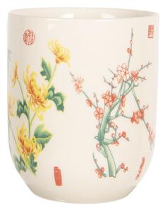 Porcelánový kalíšek na čaj s japonskými květy – 100 ml