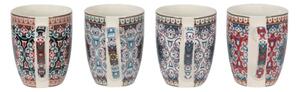 Set 4ks porcelánových hrnků s ornamenty Ornaments – 300 ml