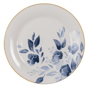 Nádobí Snídaňové talíře Modrá béžová 20x2 cm – 20x2 cm
