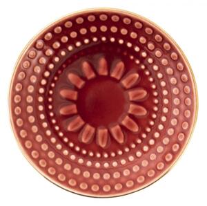 Malý červený snidaňový talířek Breakfast – 13x2 cm