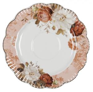 Porcelánový květovaný šálek s podšálkem – 12x10x7 cm