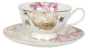 Porcelánový šálek s podšálkem Roses garden – 13x10x6 cm
