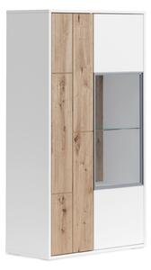 VITRÍNA, bílá, dub artisan, 75/137/37 cm Carryhome - Kredence a vitríny, Online Only