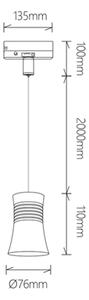 Mantra 7782 3F Pagoda, závěs do kolejnice LED 12,5W 3000K, černá, průměr 7,4cm