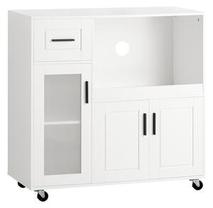 Sobuy Fsb78-W Příborník Kuchyňský Vozík Skříňka Do Mikrovlnky Kuchyňská Skříňka Bílá 88,5X89X40Cm
