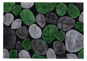 KONDELA Koberec, zelená/šedá/černá, 80x150, PEBBLE TYP 1