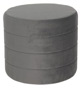 Šedý puf se sametovým potahem Tom – 40x35 cm