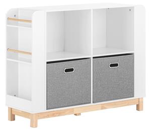Sobuy Kmb85-W Dětská Polička Úložná Polička Pro Děti Nábytek Do Dětského Pokoje Bílá 100X80X35Cm