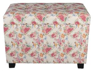 Květovaná stolička, taburet Rose – 60x36x43 cm