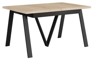 KONDELA Jídelní rozkládací stůl, 140-290x90 cm, dub sonoma/černá, AVENY