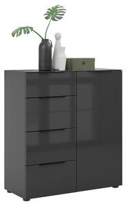 KOMODA, antracitová, 90/99/40 cm - Šuplíkové komody, Online Only
