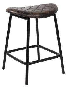 Kovová stolička s koženým sedákem Rik – 35x39x50 cm