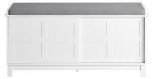 Sobuy Fsr86-W Lavice S Podsedákem Lavice Na Boty S Úložným Prostorem Botník S Posuvnými Dveřmi 114X53X40Cm