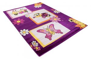 Kusový koberec dětský J0120 - Louka fialová - 100x160 cm