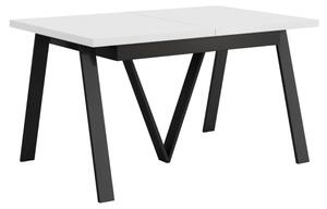 KONDELA Jídelní rozkládací stůl, 140-290x90 cm, matná bílá/černá, AVENY