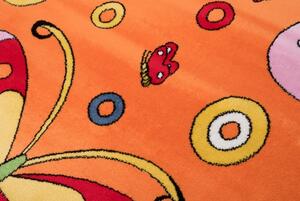 Kusový koberec dětský J0160 - Motýli - oranžová - 100x160 cm