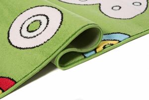 Kusový koberec dětský J0130 - Motýli - zelená - 80x150 cm