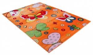 Kusový koberec dětský J0160 - Motýli - oranžová - 100x160 cm