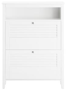 Sobuy Fsr152-W Sklápěč Bot Botník Se 2 Klapkami Bílá 80X108X25Cm