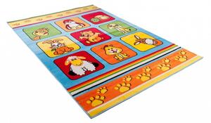 Kusový koberec dětský J0350 - Zvířátka - 80x150 cm