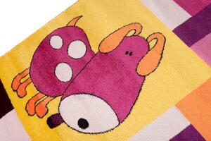 Kusový koberec dětský J0790 - pejsek a kočička - fialový - 160x220 cm