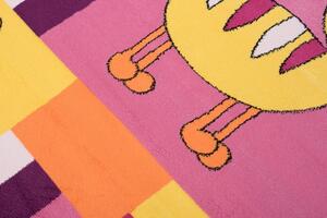 Kusový koberec dětský J0790 - pejsek a kočička - fialový - 300x400 cm