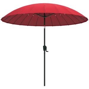 Slunečník Outsunny k zahradě, rovný s naklápěním, kulatý s 24 sklolaminátovými žebry, kličkový mechanismus, hliník, sklolaminát, polyester, průměr 2,6