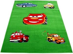 Kusový koberec dětský JE0080 - Auta na zelené - 240x330 cm