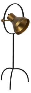 Stojací černá lampa na trojnožce se zlatým stínidlem Pasclina – 33x31x79 cm