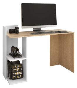KONDELA PC stůl, dub sonoma/bílá, ZINO NEW