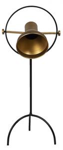 Stojací černá lampa na trojnožce se zlatým stínidlem Pasclina – 33x31x79 cm