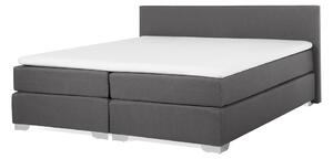Kontinentální postel 180 cm PRESS (polyester) (šedá) (s matrací a úložným prostorem). 1018517