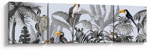 Obraz - Ilustrovaná džungle (170x50 cm)