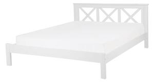 Manželská postel 160 cm TANTE (dřevo) (bílá) (s roštem). 1018518