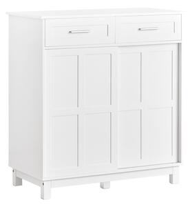 Sobuy Fsb84-W Kuchyňská Skříňka Příborník S Posuvnými Dvířky Úložná Skříň Bílá 80X85X40Cm