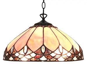 Závěsná lampa Tiffany Béžová, Hnědá 39 cm E27/max 1*60W – 39 cm