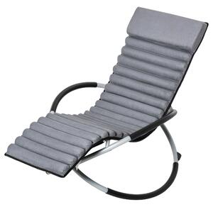 Ergonomické houpací křeslo Outsunny 2v1 - Zahradní křeslo s naší houpací slunečními lehátko z kovu a textilenu, kulaté tmavě šedé | Aosom