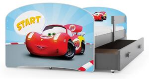 Dětská postel LUKI 160x80 cm Šedá Cars